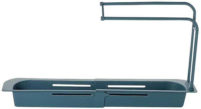 Telescopic Kitchen Sink Organizer, Expandable Sponge Soap Draining Rack, Expandable Dish Rack, Drain Basket, Shelf Cleaning Shelf Tray, Adjustable Hanger With Towel Bar.
