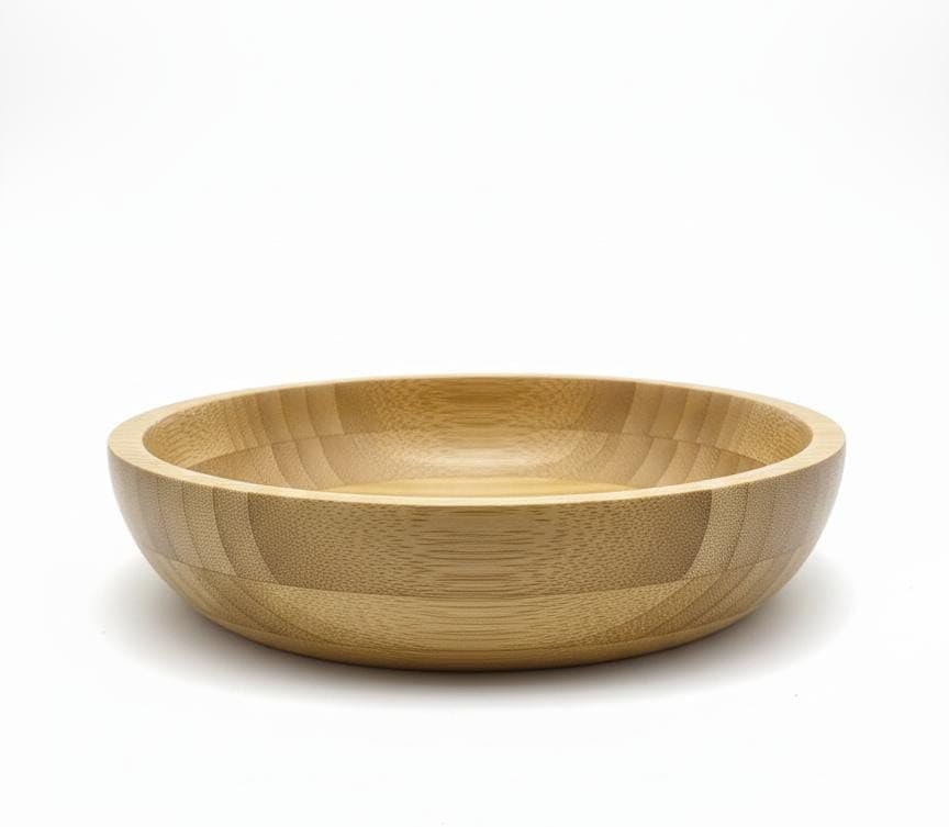 Premium 18 cm Natural Bamboo Serving Bowl – Eco-Friendly Wooden Dish for Salads, Grains, and Appetizers.