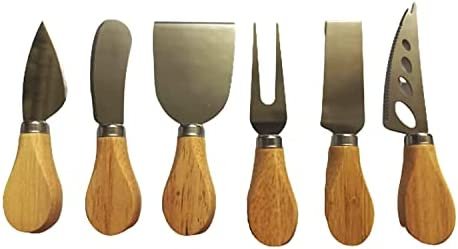 Cheese Knife Set for Charcuterie Board, Set of 6 Pieces Cheese Spreader Cutter Knives Collection for Gift, Stainless Steel Cheese Spreading