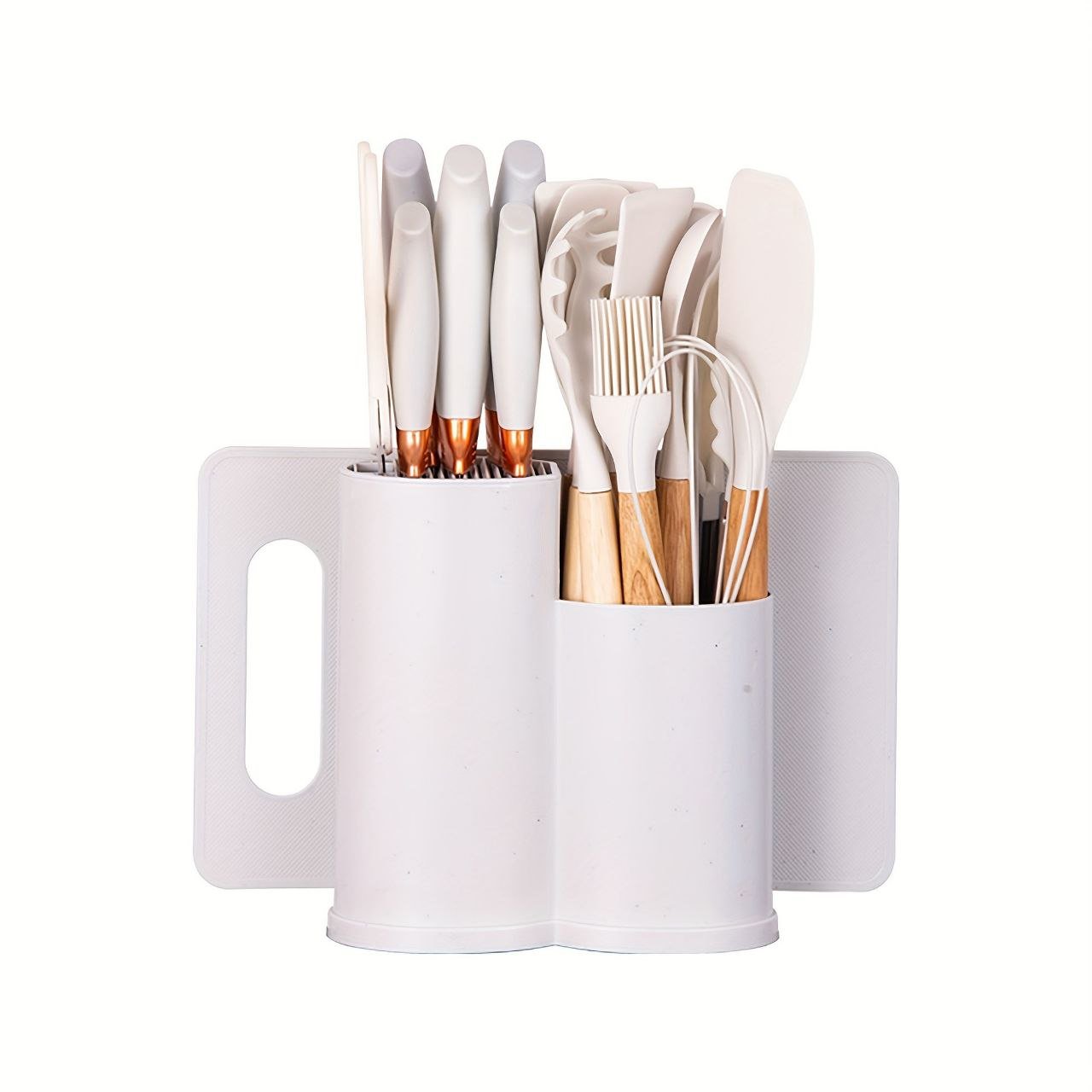 19 Pcs Kitchen Utensils Spatula Knife Kitchen Spoon Gadgets Kitchen Gadgets Silicone Whisk Accessory Wooden Stand