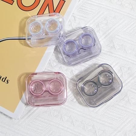 Transparent small simple one piece cosmetic contact lens box double