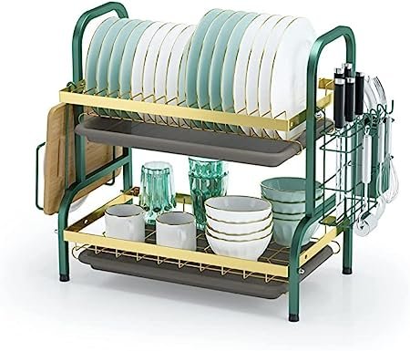 Dish Drying Rack,Stainless Steel 2-Tier Dish Rack