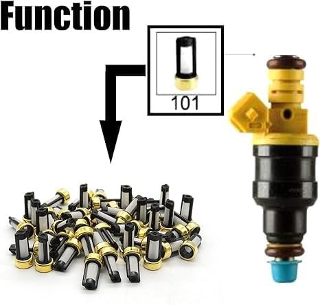 Fuel Injector CF-101 Micron Baskets Filter [6mm x 3mm x12mm] Universal Repair Seal Kits (12)