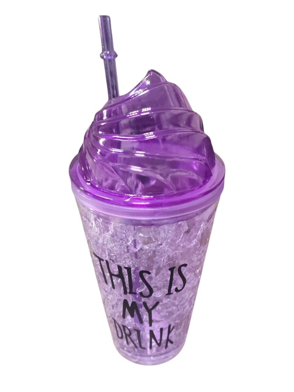 Transparent Sipper/Water Bottle/AcrylicTumbler with Straw for Kids Glitter Sipper with Random Design (450ml)