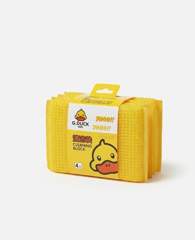 Heavy-Duty Mesh Cleaning Sponges - 4 Pack - Non-Scratch Net Scrubber for Dishwashing, Kitchen & Household Cleaning - Durable & High Foaming.