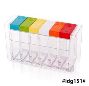 Plastic Crystal Seasoning Pepper and Salt Spice Rack - 6 Pcs