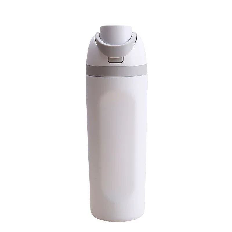 stainless steel double drinking mouth vacuum insulated pop-up cup, lock design, fashionable sports water cup