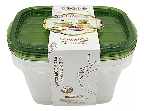 Set of 3 Plastic Same Food Storage Containers