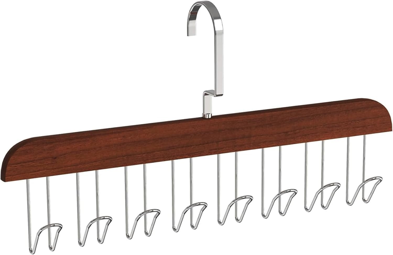 Tie Hanger with 8 Hanger Hooks, Scarf and Bra Organiser, Wooden Hangers for Wardrobe Multipurpose
