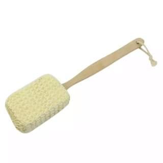 Long Handled Wooden Loofah Back Scrubber Spa Body Sponge Shower Bath Sisal 38cm
