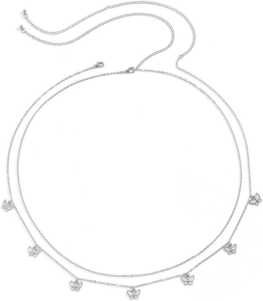 Butterfly Waist Chain, Alloy, Body Chain, Women, Girls, Females, Metallic, Prom