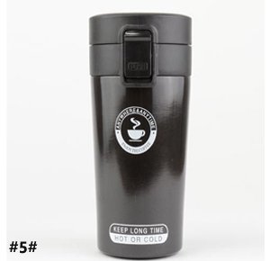380ml Thermal Bottle Coffee Mug Travel Portable Stainless Steel Water Bottle-Black