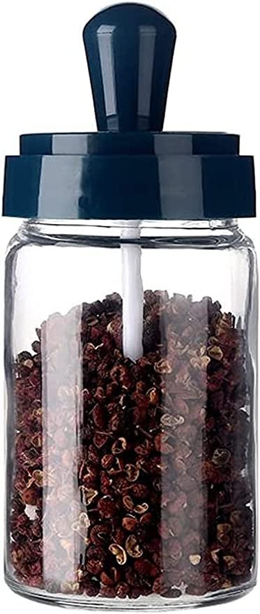 Glass Condiment Jar Spices Container Seasoning Bottle With Lid Serving Spoon For Kitchen Use, Kitchen Supplies, Condiment Pot