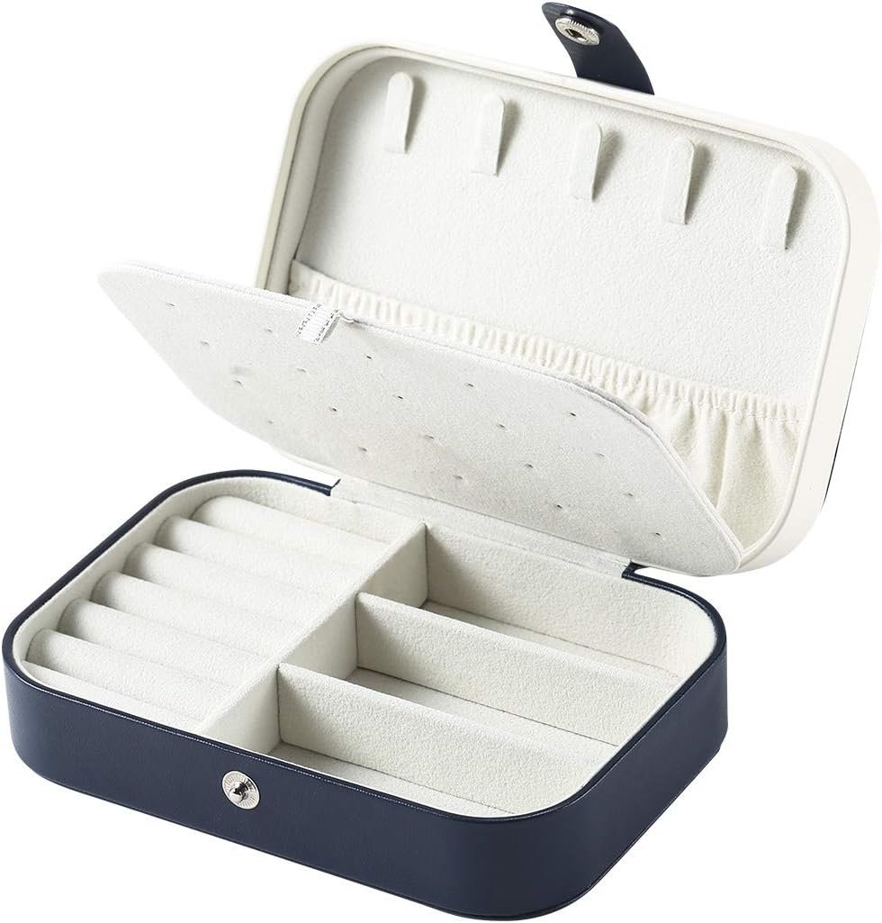 Jewelry Box，Mini Jewelry Travel Box for Women Girls, Upgraded PU Leather Double Layer Travel Jewelry Organizer