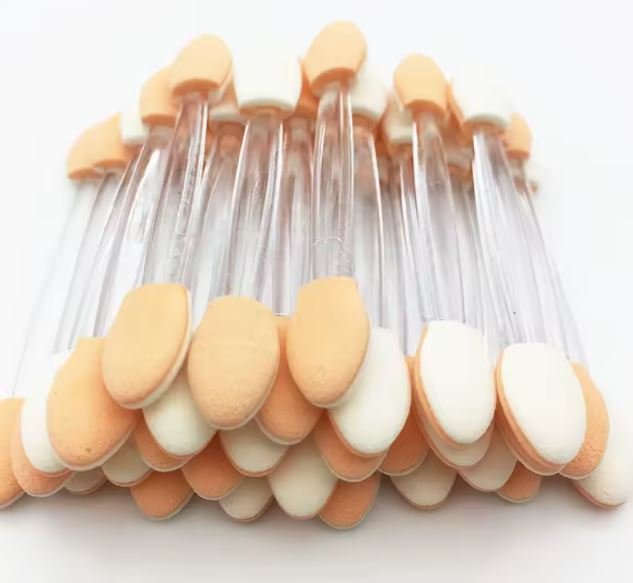 Dual-sided eyeshadow sponge for use with eyeshadow brushes, makeup brushes 10 pcs