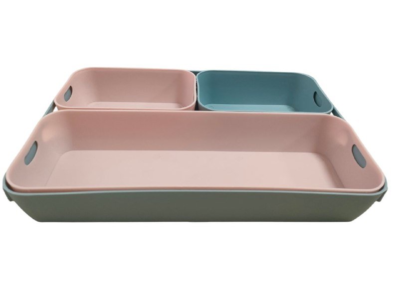 Colourful Flexi Plastic Set of Draw Organiser, Office Desk Stationary Organizer, Small Pieces Storage Boxes small