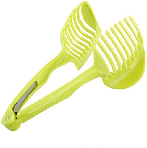 Multi-functional hand-held round fruit slicer kiwi tomato mushroom slicer salad slicer fruit and vegetable slicer kitchen tools green