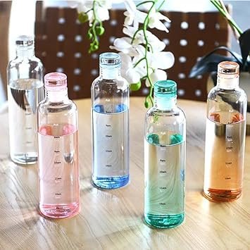 500ml Acrylic Water Bottle With Creative Time Markers