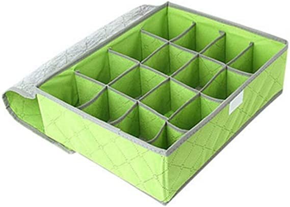 24 grid/Shelf socks closet Container Drawer Foldable Storage Box, Neck Ties Scarves, Socks Bra Underwear organizer box Wardrobe Storage Organizer, Foldable Non-Woven Cloth (31x24x12cm)