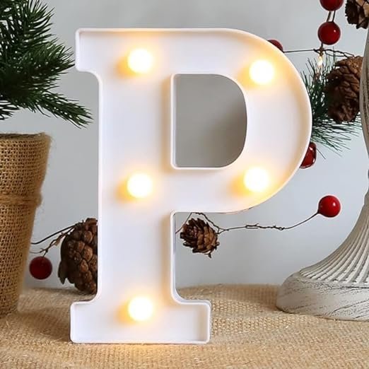LED Marquee Light Up Mini Alphabet Letter Lights Warm White Battery