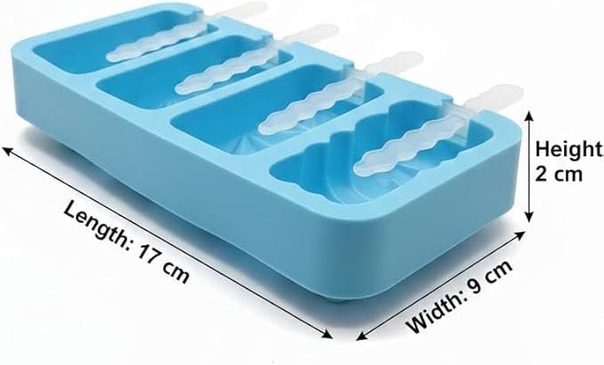 ​Silicone Popsicle Molds - 4 Cavity Homemade Ice Pop Maker with Reusable Sticks.