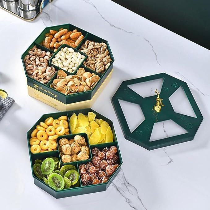 Nordic Style Light Luxury 5-Compartment Candy Box with Creative Deer Grip