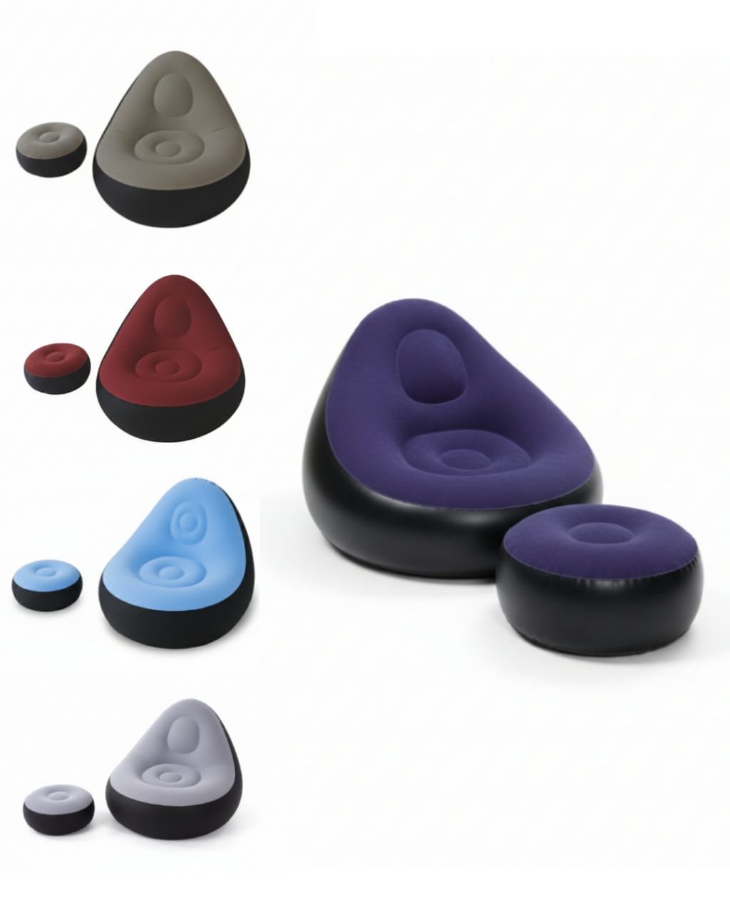 Inflatable Recliner Sofa for Ultimate Relaxation Chair Footstool with Household Air Pump Transform