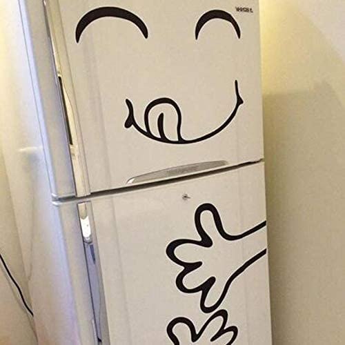 Funny Fridge Sticker Smiley Monochrome Living Room Bedroom