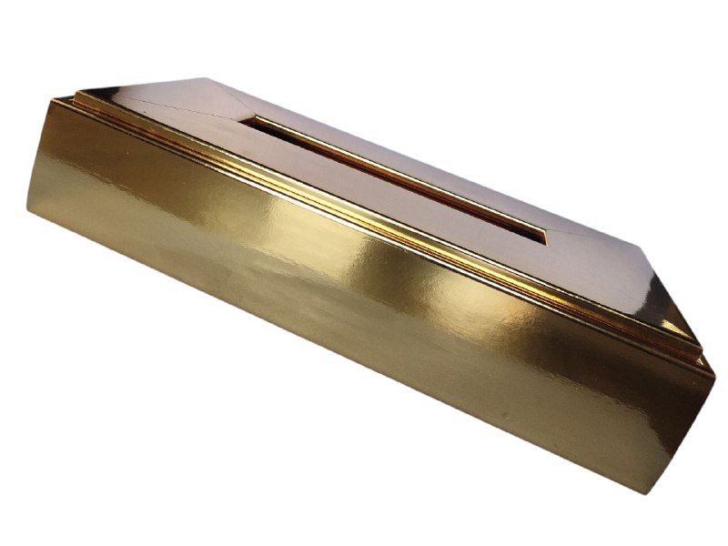 Bamboo Wooden Tissue Box With Top Opening - Size 24 * 13 * 5 cm golden