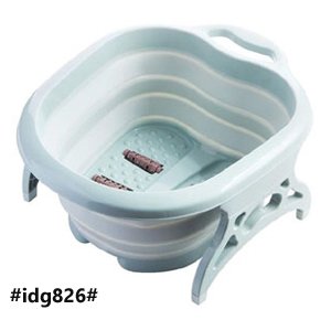 Portable foldable basin for massage, spa sessions and foot washing to remove calluses Ideal for travel Made of plastic and rubber