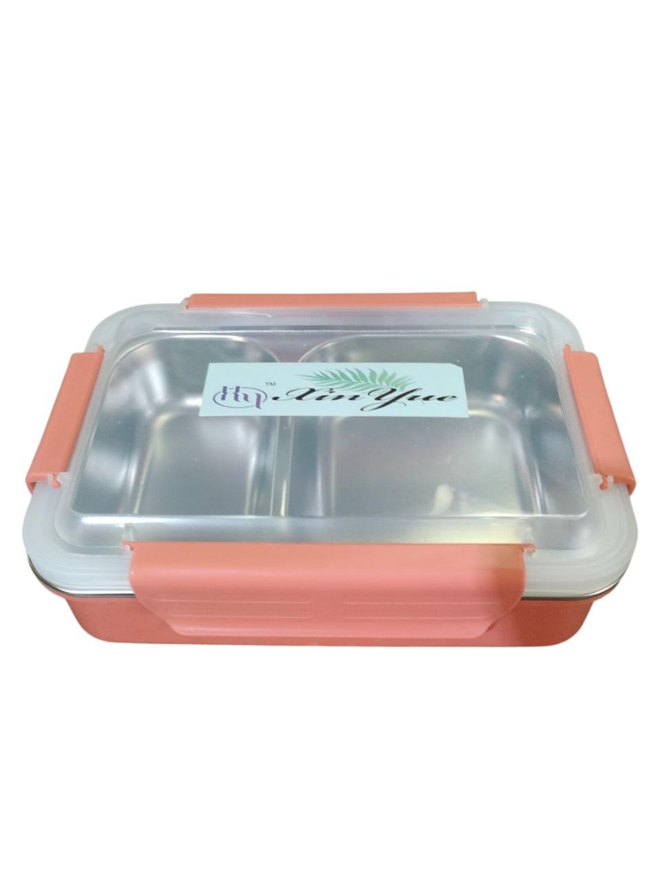2 Compartment Insulated Stainless Steel Lunch Box with Wooden Lid and Tiffin Box for Boys Girls School Office