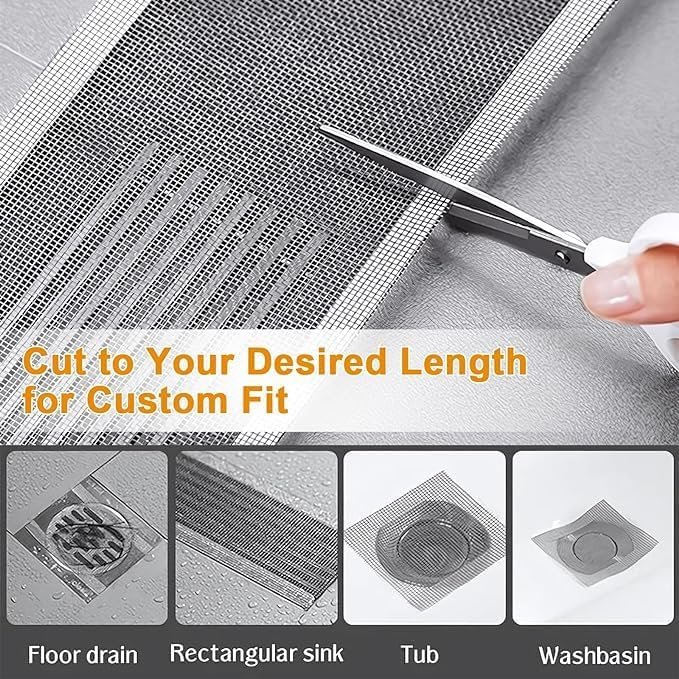 Disposable shower drain strainers, hair catcher mesh stickers,