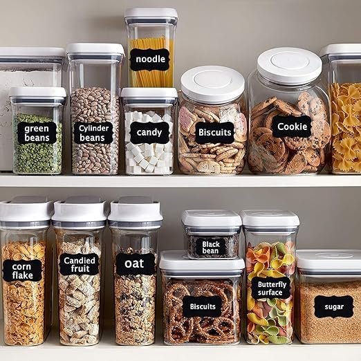 Reusable Chalkboard Stickers with 1 Liquid Chalk Pen for Decoration and Organize Your & Kitchen (80 LABEL)Home