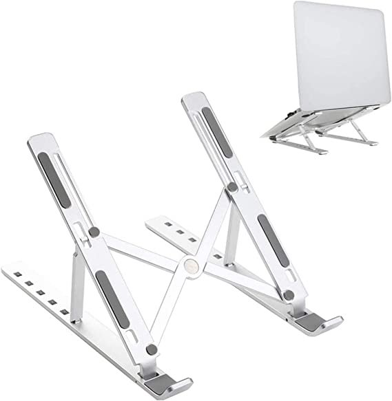 Foldable Metal Laptop Stand Adjustable Notebook Stand Portable Laptop Holder Tablet Stand Computer Support For MacBook Air Pro iPad - 6 Level Height