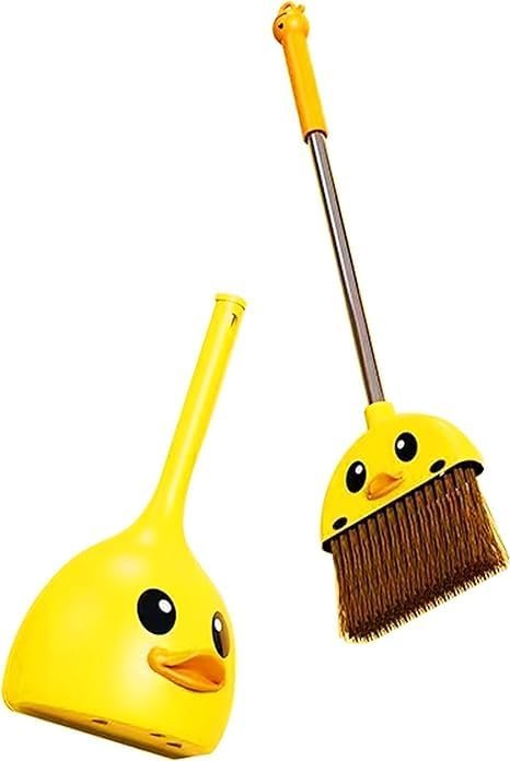 Mini Broom and Dustpan Set Cute Yellow Duck Cleaning Broom and Small Brush Home Service House