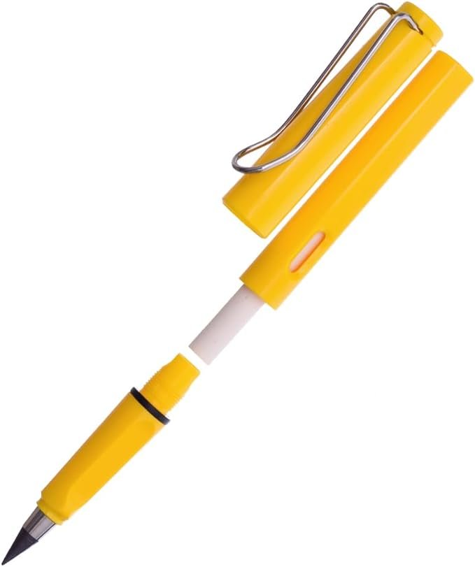 Endless break and sharpen colored pencil with built-in eraser for coloring and drawing -