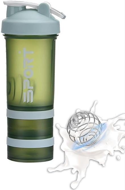 Unbreakable Shaker Bottles - Gym Bottle, Tumbler with Container  (450 ML)