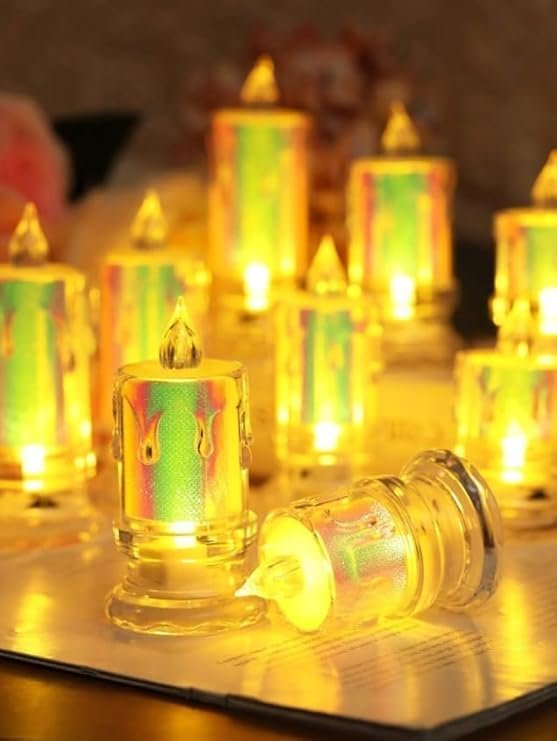 Rainbow LED Candle | Electric Candle for Home Decor, Dinner Table, Wedding Decors and Parties