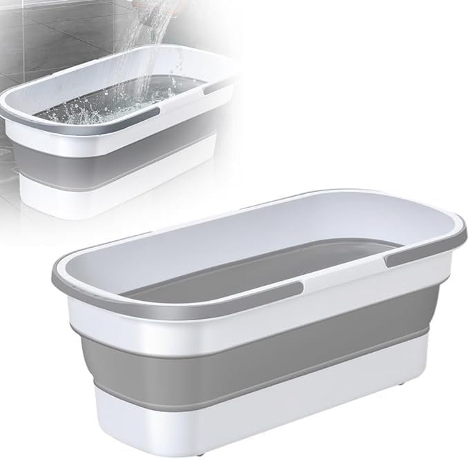 Collapsible Bucket  12L Foldable Dish Basin | Space Saving Washtub | Cleaning Washing