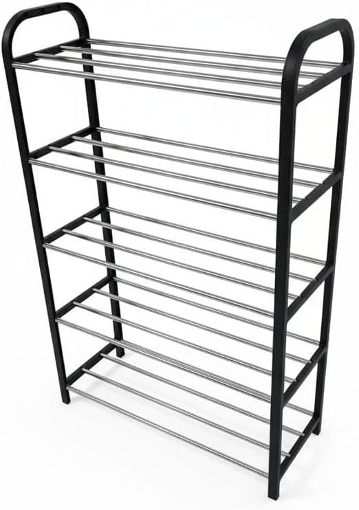 Generic Shoe Rack 5-Tier Shoe Rack Organizer Entryway Shoe Storage Plastic Multi-Functional Space-Saving