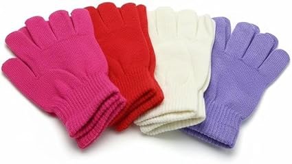 Soft Knit Winter Gloves – Warm Full-Finger Mittens with Elastic Ribbed Cuffs – One Size Fits Most.