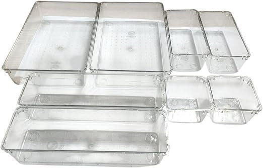 8pcs Organizer Versatile Storage Boxes for Home Office for Cosmetics Sundries and Desktop Supplies Easy to Clean Design