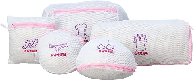 Laundry Bags Zippered Mesh Laundry Wash Bags Foldable Lingerie Bra Socks Underwear Washing Machine Clothes Home Accessories Tool set of 5pcs