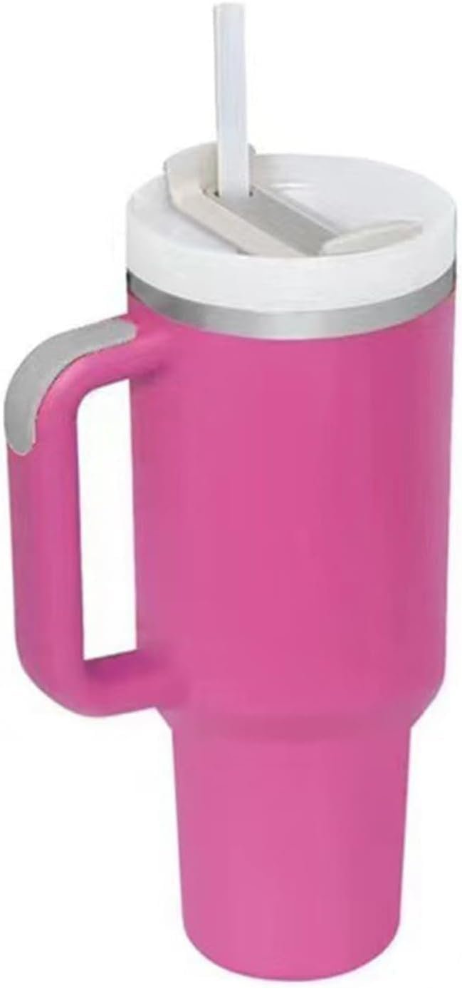 Tumbler with Straw Lid and Handle, 1200ml Tumbler with Handle and Straw Lid