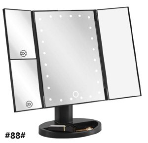 Lighted Makeup Mirror With 21 Led Lights, Touch Screen Vanity Mirror With 3x/2x/1x Magnification