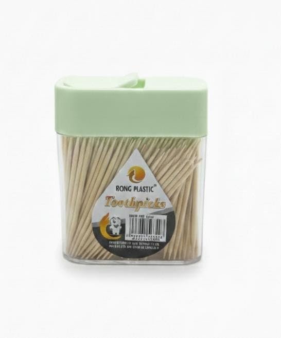 Premium Bamboo Toothpicks in Portable Flip-Top Dispenser
