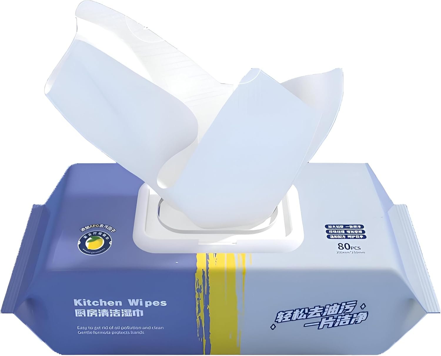 Degreasing Wipes -80 Pcs Safe, Non-Toxic Formulation for Eliminating Cooking Grease from Counters