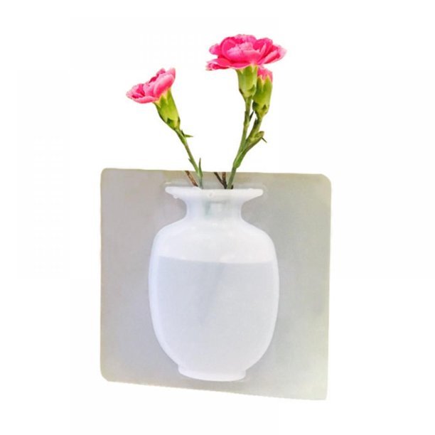 Magic Silicone Vase, Removable Silicone Flower Vase, Reusable Wall-Mounted Flower Pot, Stick on Vase, Glass, Wall, Window (Multicolor)