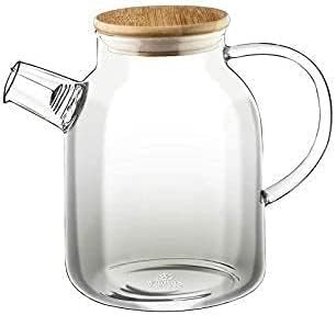 Glass Teapot With Bamboo Lid And Stainless Steel Filter CoiL 1800ml