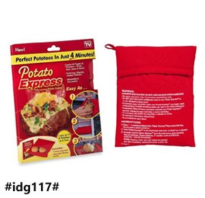 Microwave Reusable Potato Cooking Bag, Perfect Fries in Just 4 Minutes, Red Potato Baking Bag